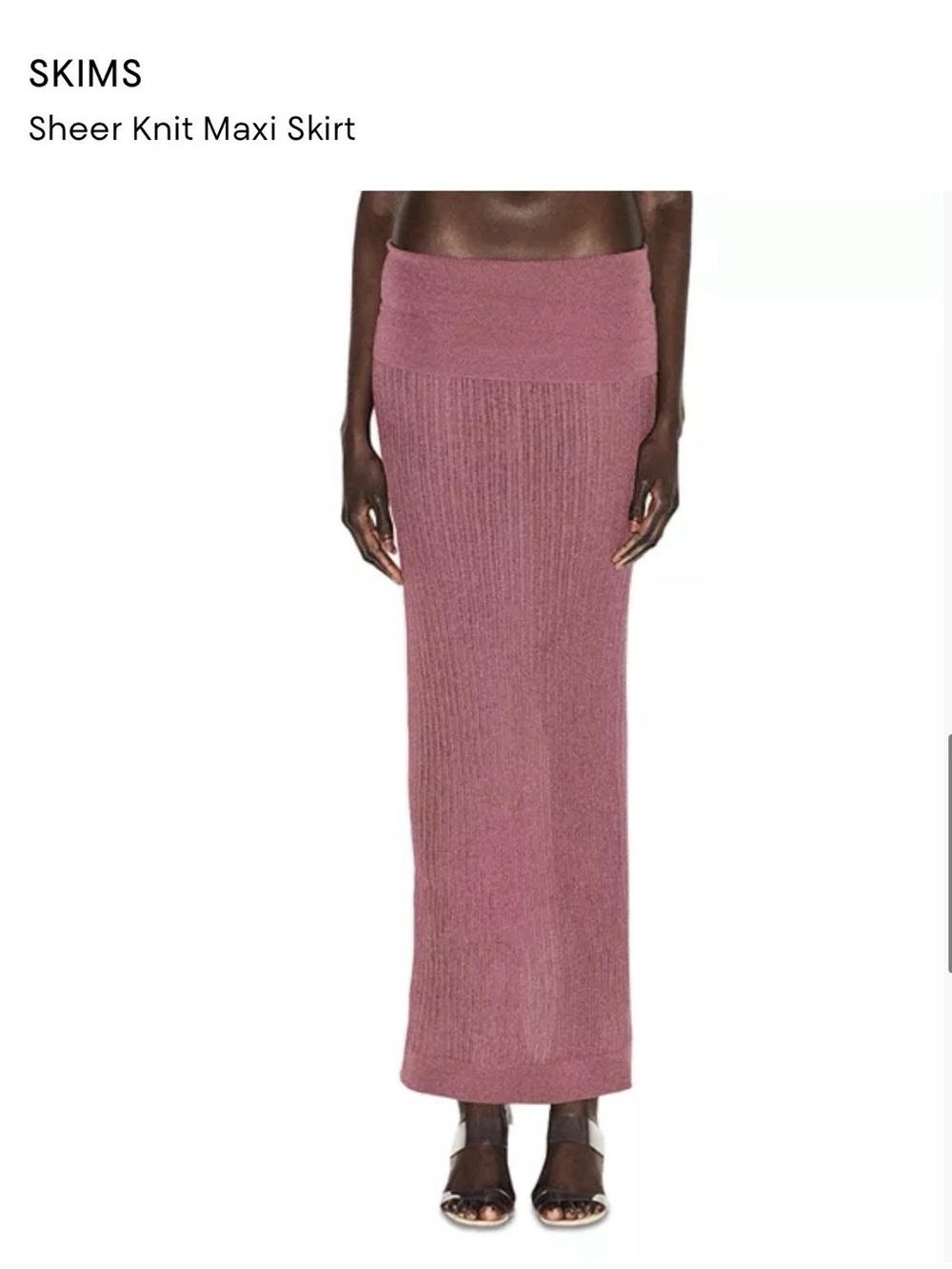 Skims Sheer Knit Maxi Skirt - NWT